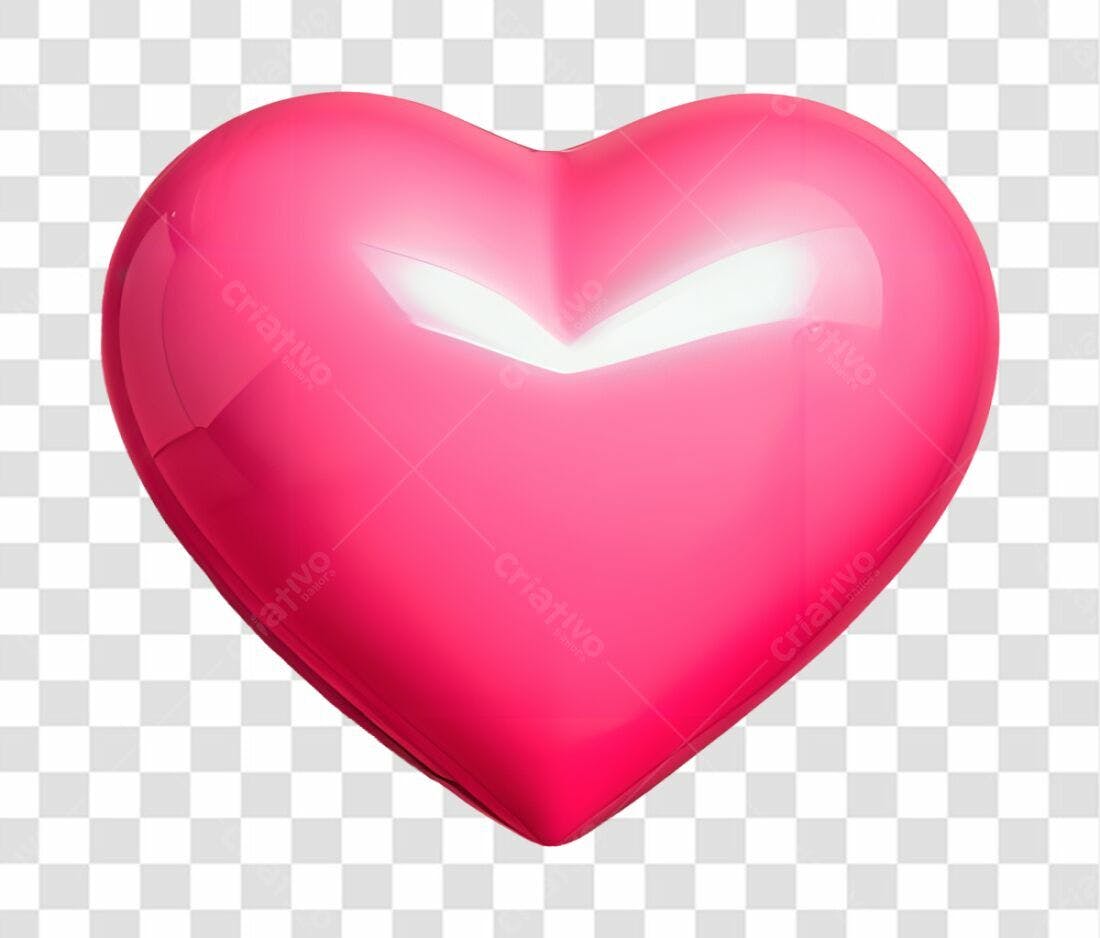 Icone Dia dos Namorados Coração Rosa PNG com fundo transparente