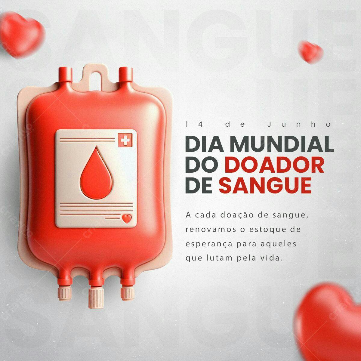Post para Dia Mundial do Doador de Sangue PSD Editável