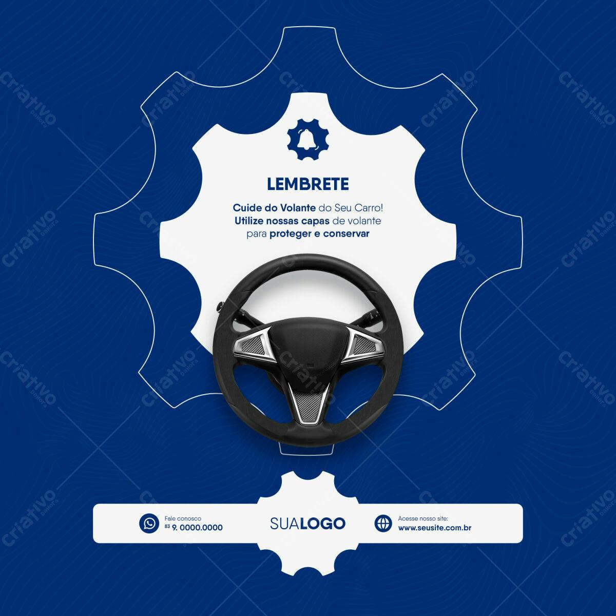 Capa de Volante para Promoção de Acessórios Automotivos PSD Editável