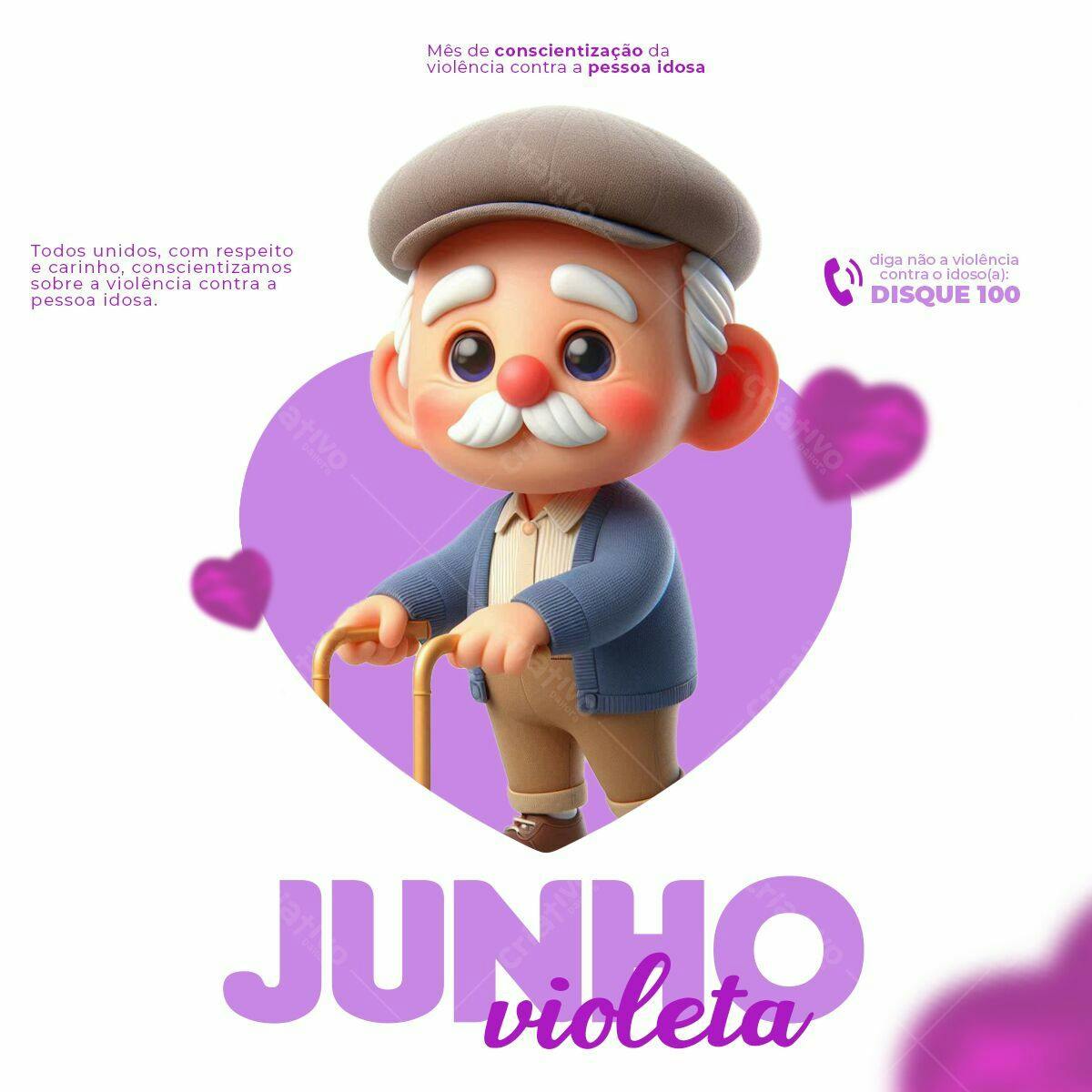 PSD Junho Violeta: Conscientização Violência Pessoa Idosa