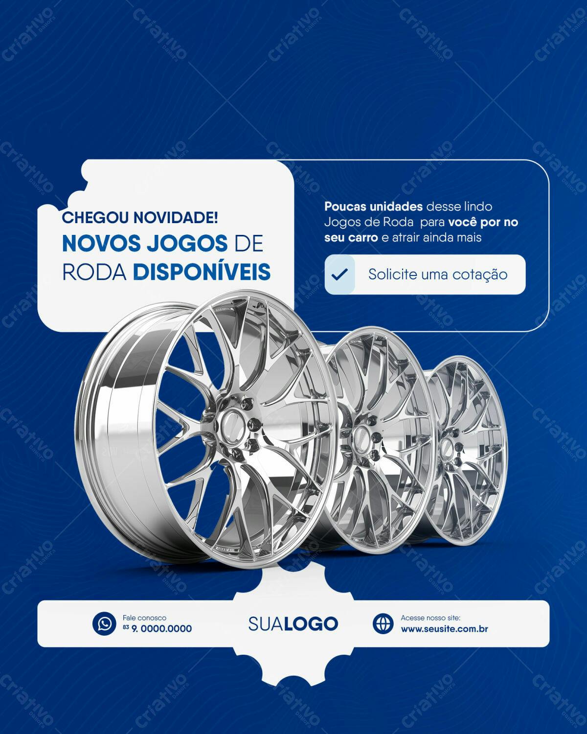 Post para Redes Sociais Anúncio de Novos Jogos de Rodas PSD Editável