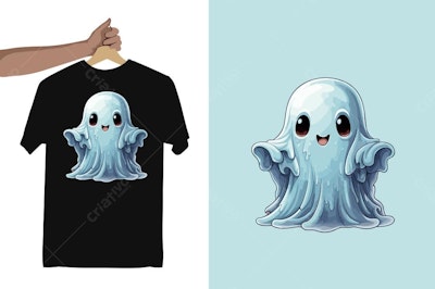 Ilustração vetorial Fantasma fofo estilo Cartoon SVG
