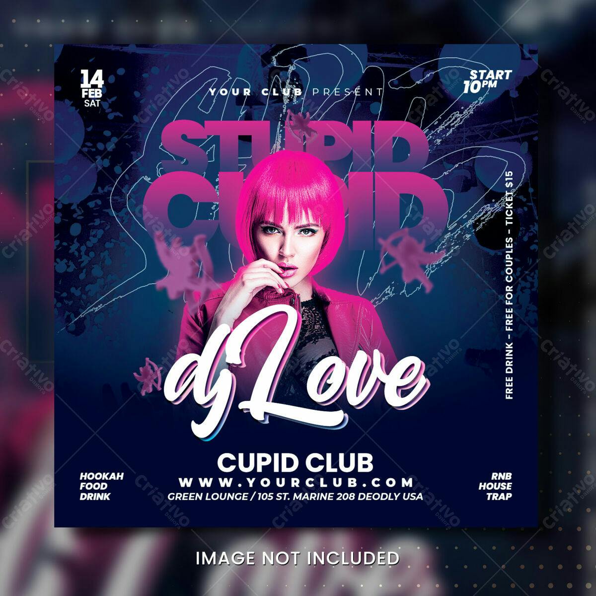 Flyer para Festa de Música Eletrônica PSD Editável