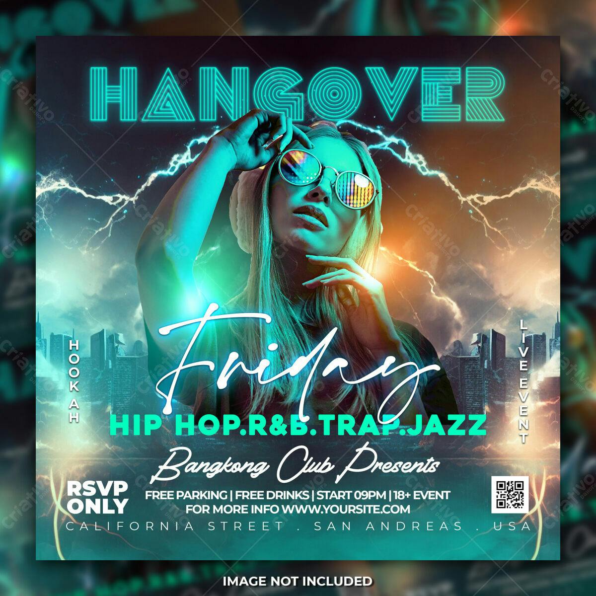 Flyer Festa Hangover Sexta PSD Editável