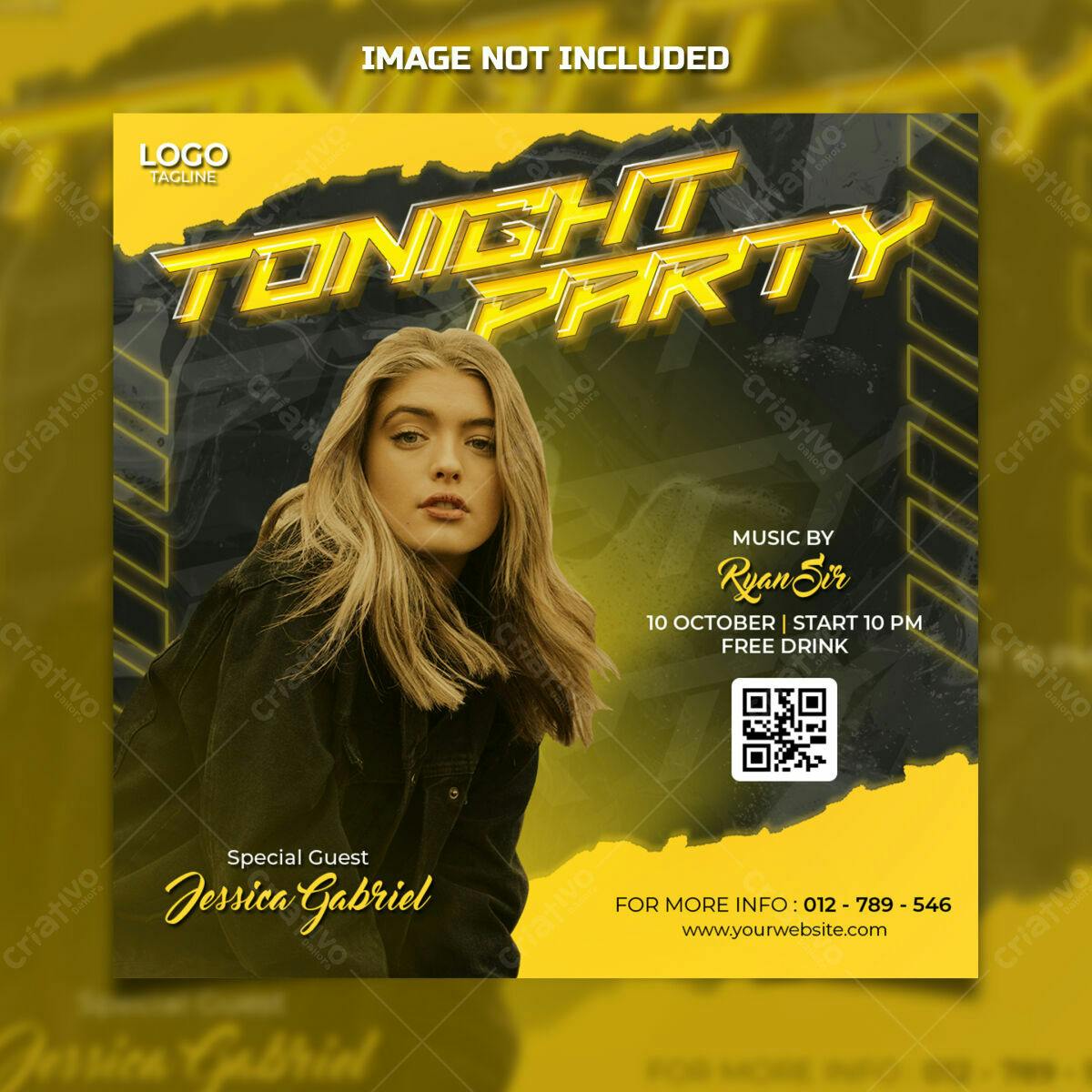 Flyer para Festa Noturna PSD Editável
