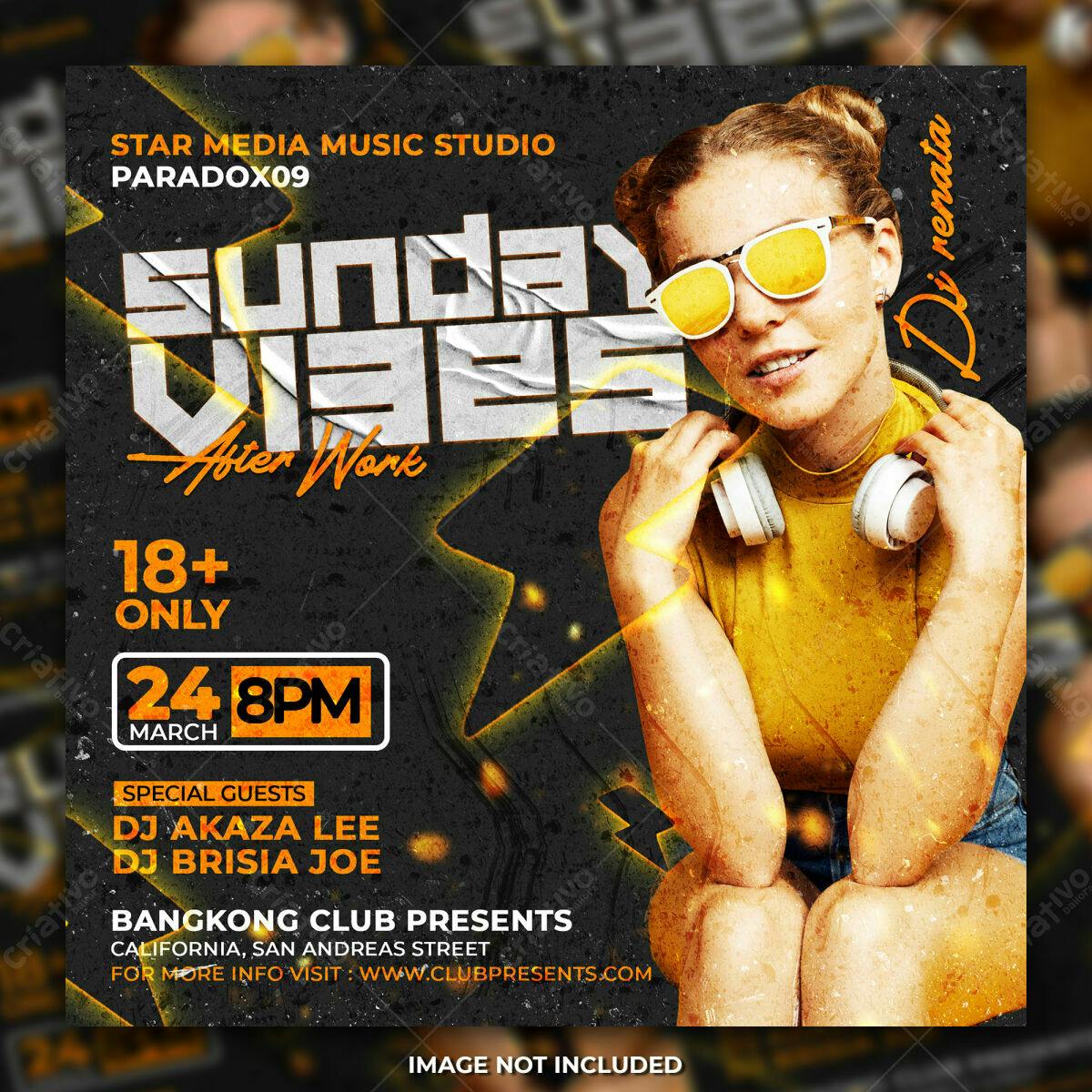 Flyer para Festa After Work Domingo PSD Editável