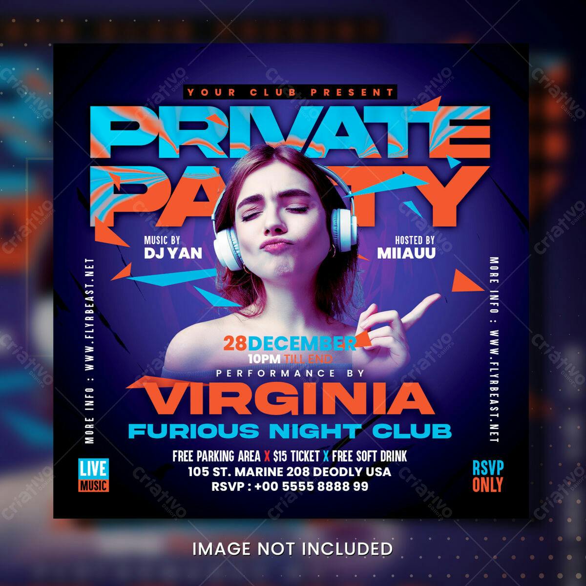Flyer para Festa Privada PSD Editável