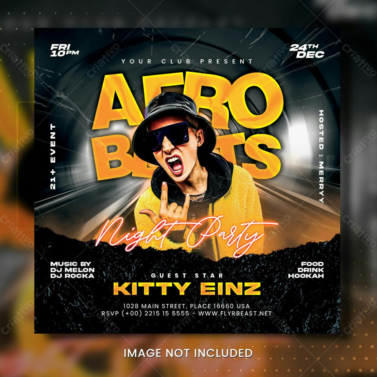Flyer para Festa Afro Beats PSD Editável