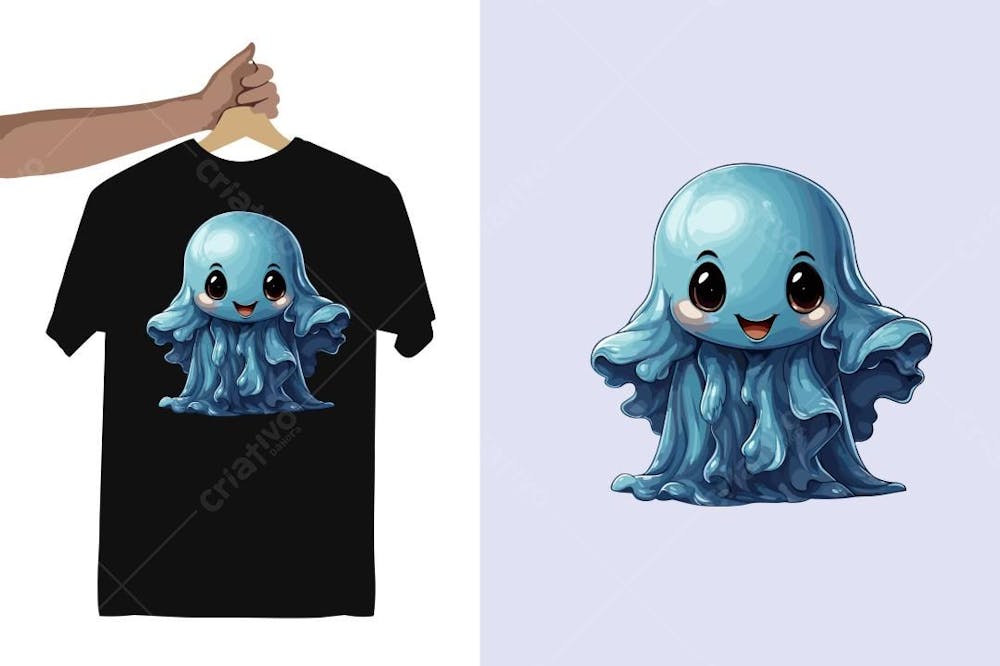 Design Fofo De Camiseta Fantasma Feliz Para Halloween