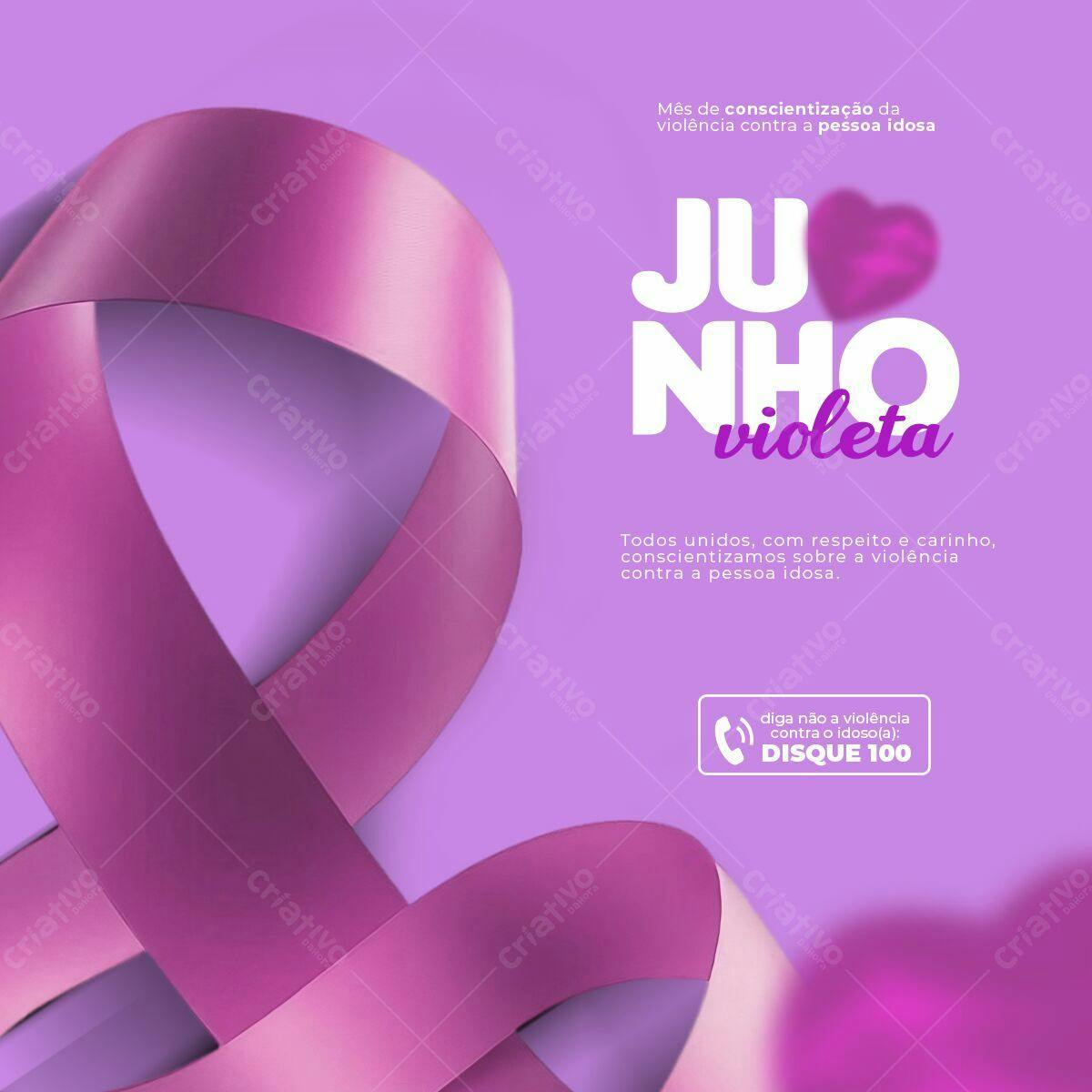Post para Junho Violeta PSD Editável