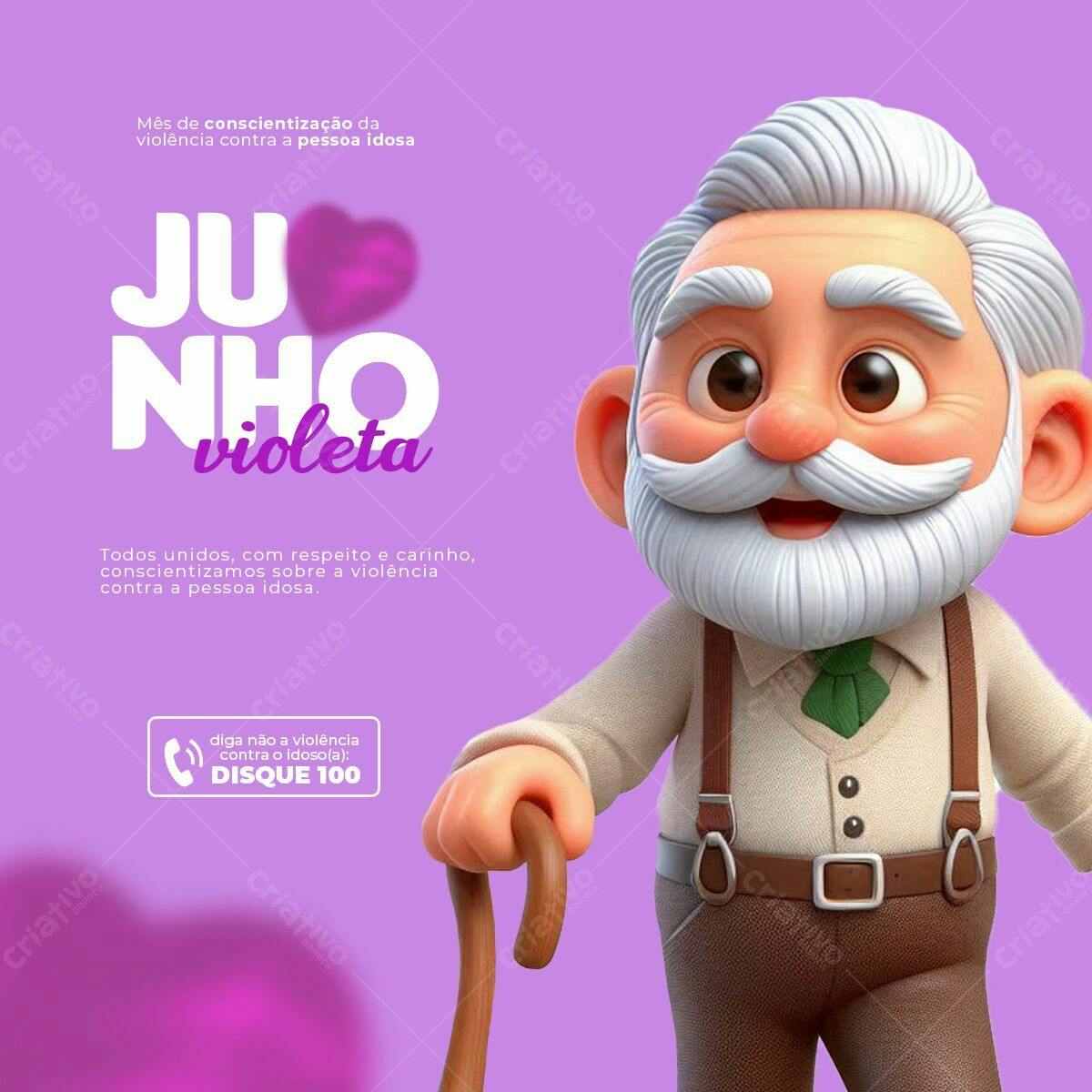 Post Junho Violeta PSD Editável