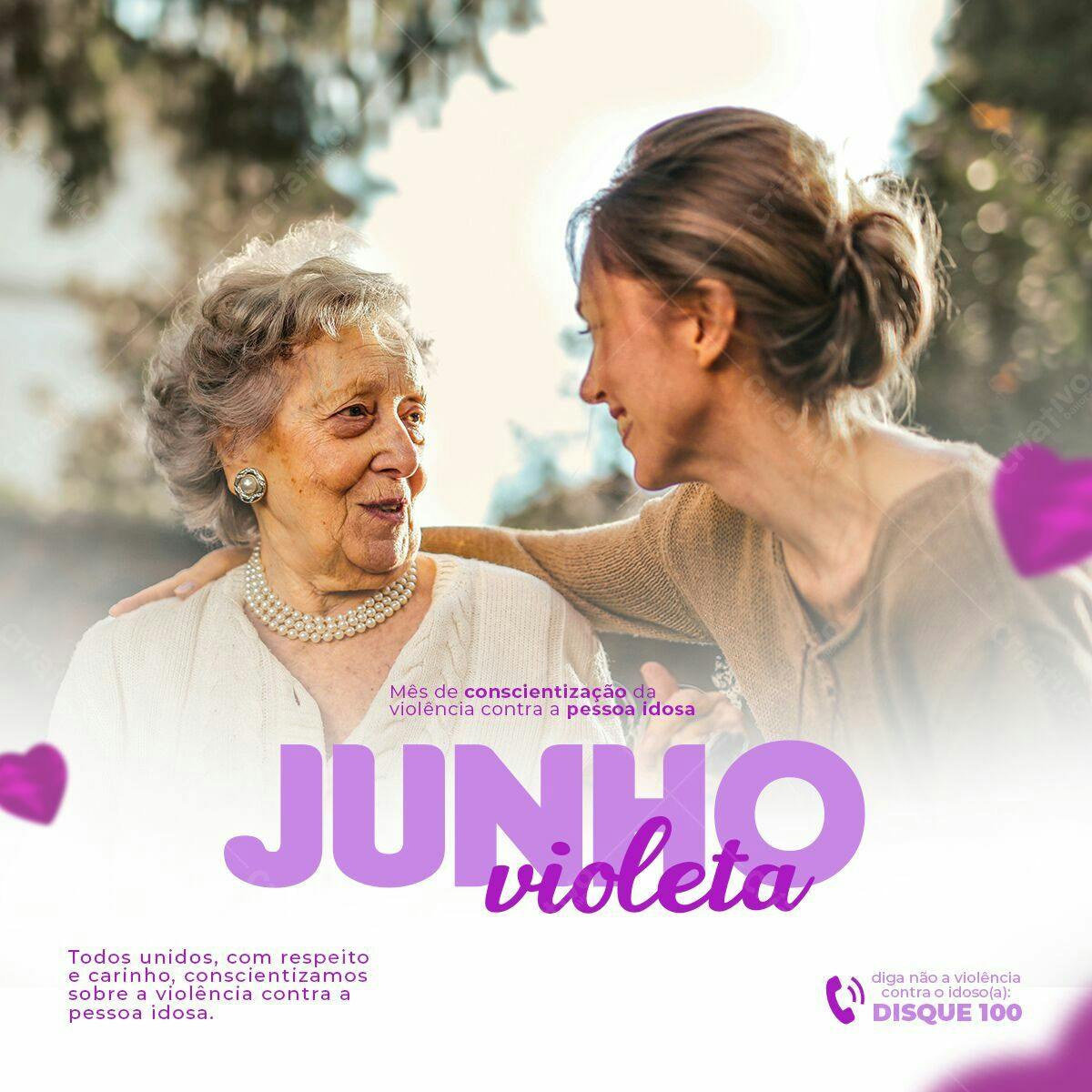 Post para o Junho Violeta PSD Editável