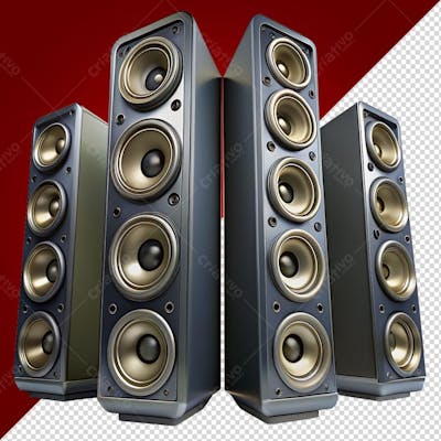 Conjunto De Caixas De Som Em Png Para Composição De Flyer