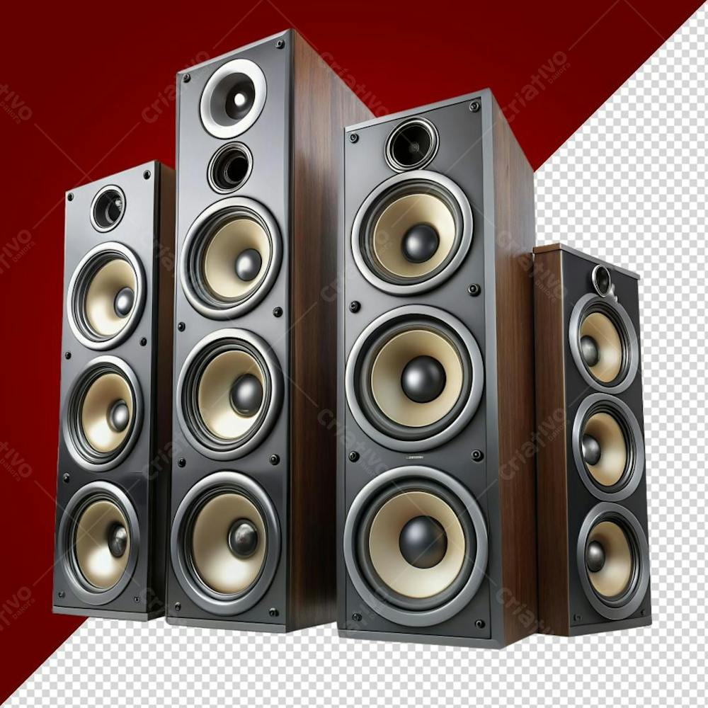 Conjunto De Caixas De Som Em Png Para Composição De Flyer