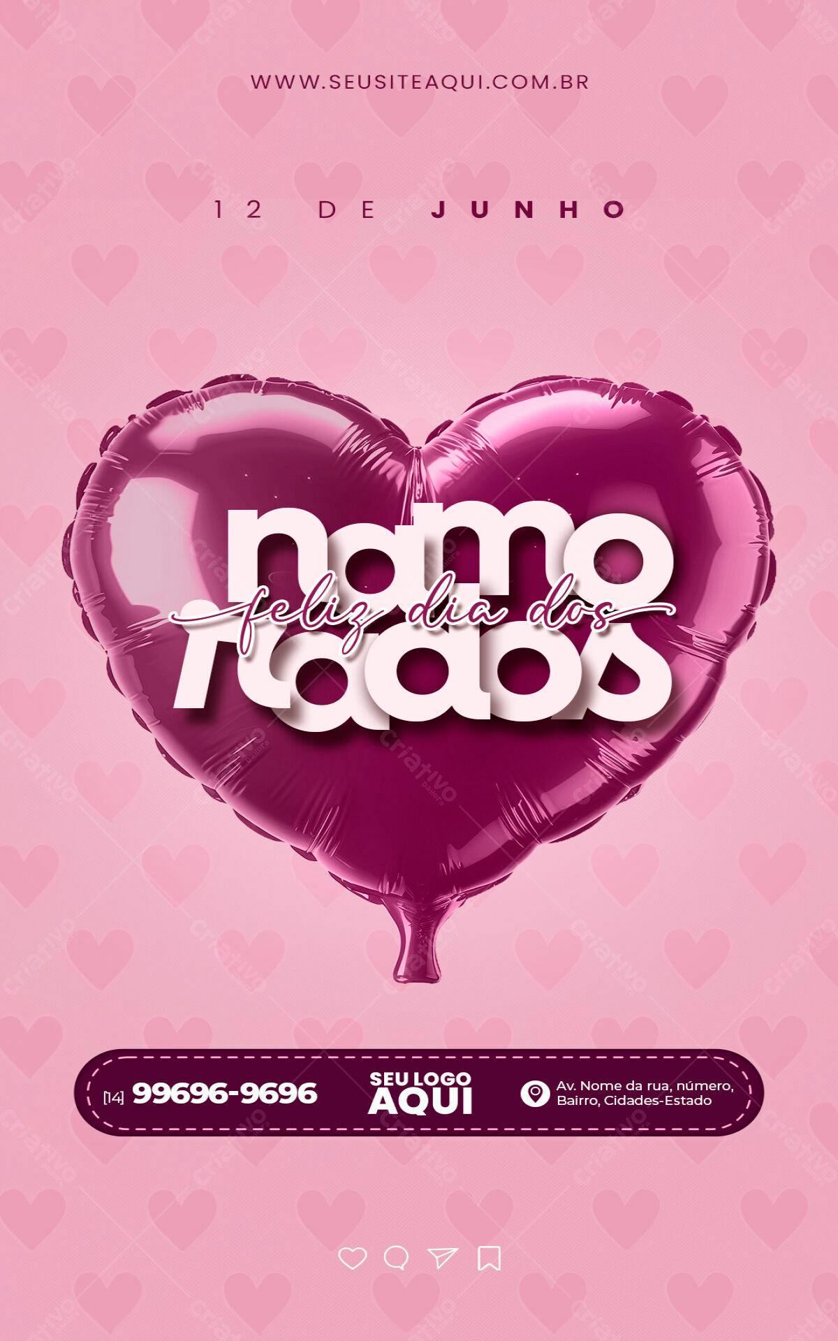 Flyer Dia dos Namorados PSD Editável