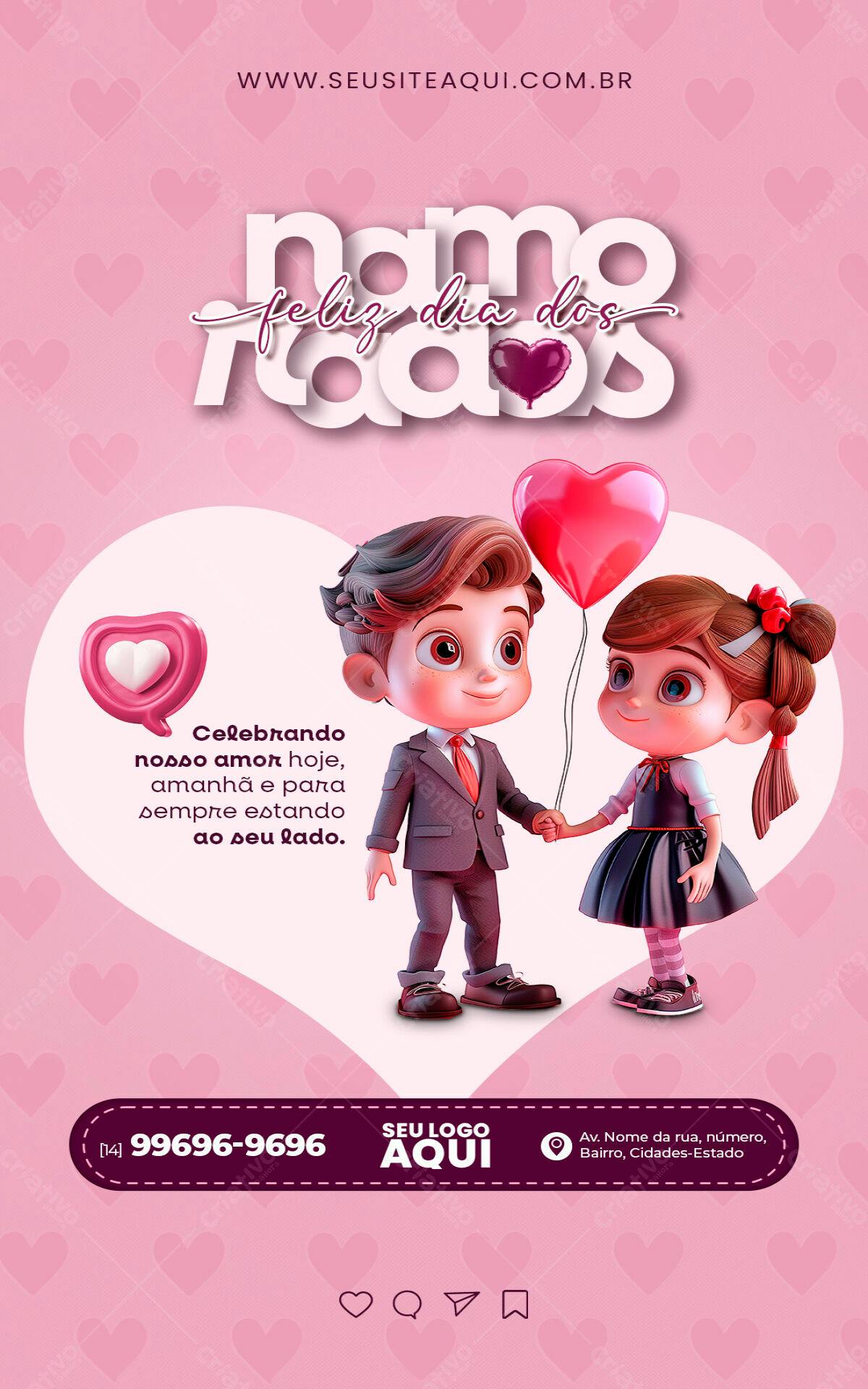 Flyer Dia dos Namorados PSD Editável