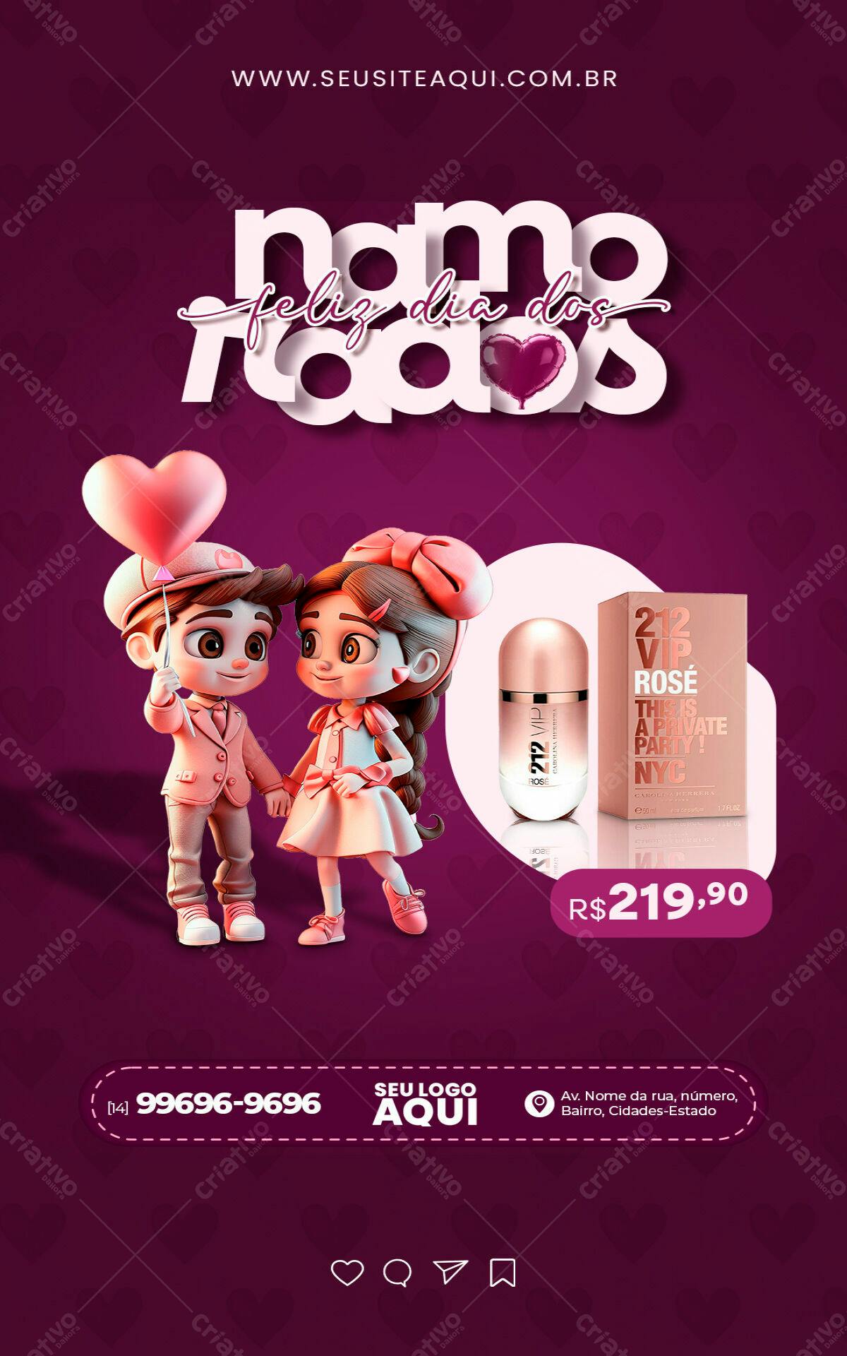 Flyer Dia dos Namorados PSD Editável