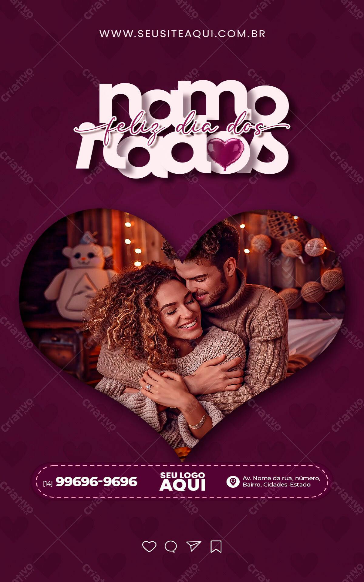 Flyer Dia dos Namorados PSD Editável