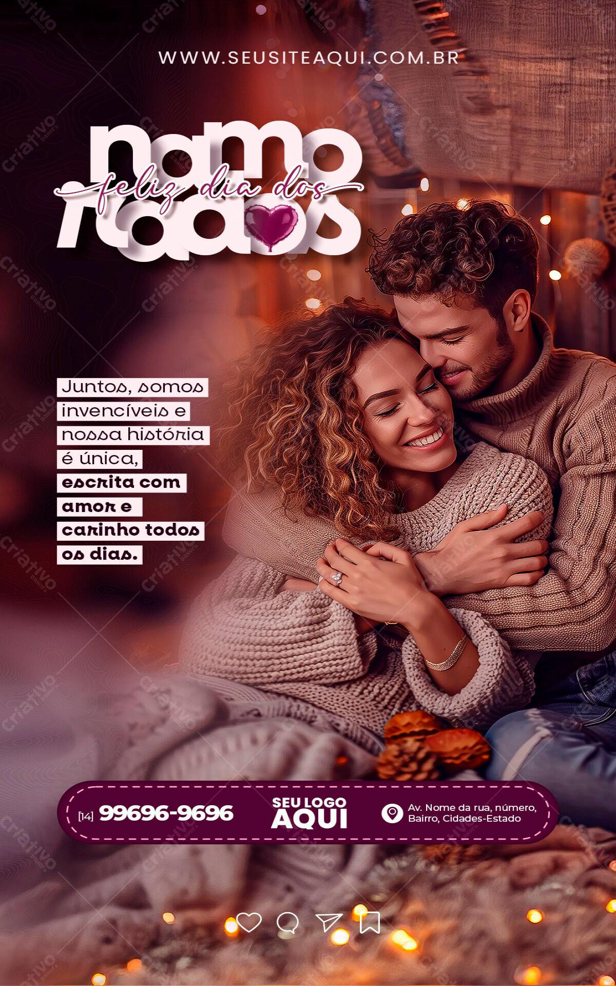 Flyer Dia dos Namorados PSD Editável