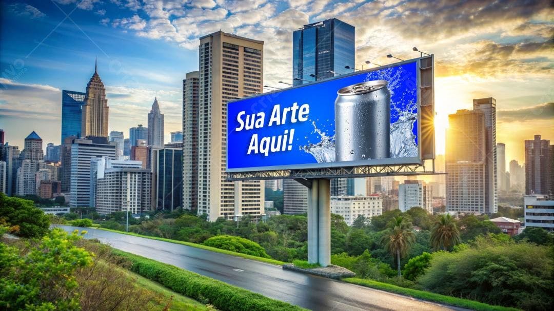 Mockup Outdoor: Lata de Bebida em Outdoor Gigante