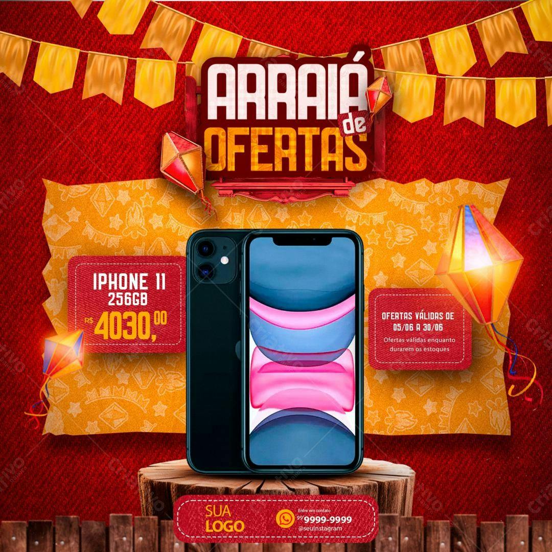 Flyer Arraia de Ofertas PSD Editável