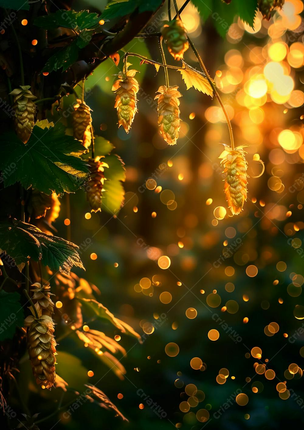 Imagem De Fundo Lúpulos Verdes Pendurados Em Vinhas 15