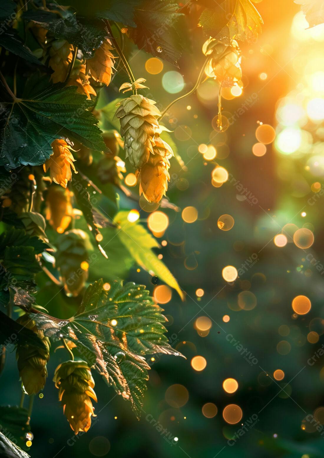 Lupulos dourados ao entardecer