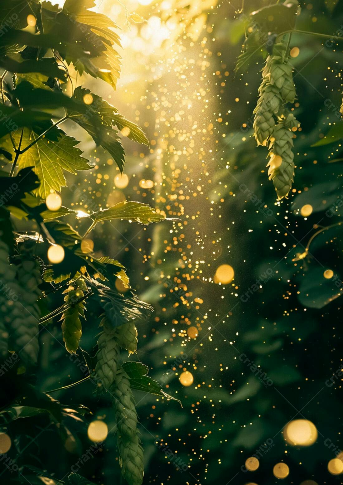 Lupulos iluminados pela luz solar