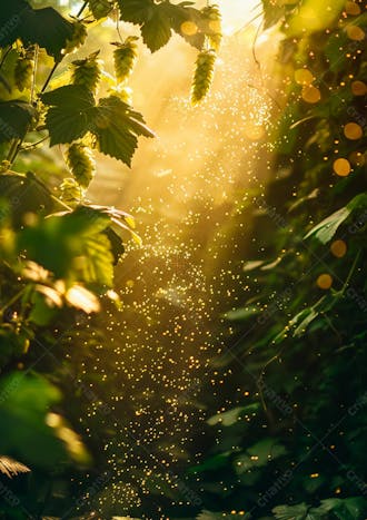 Imagem de fundo lúpulos verdes pendurados em vinhas 33