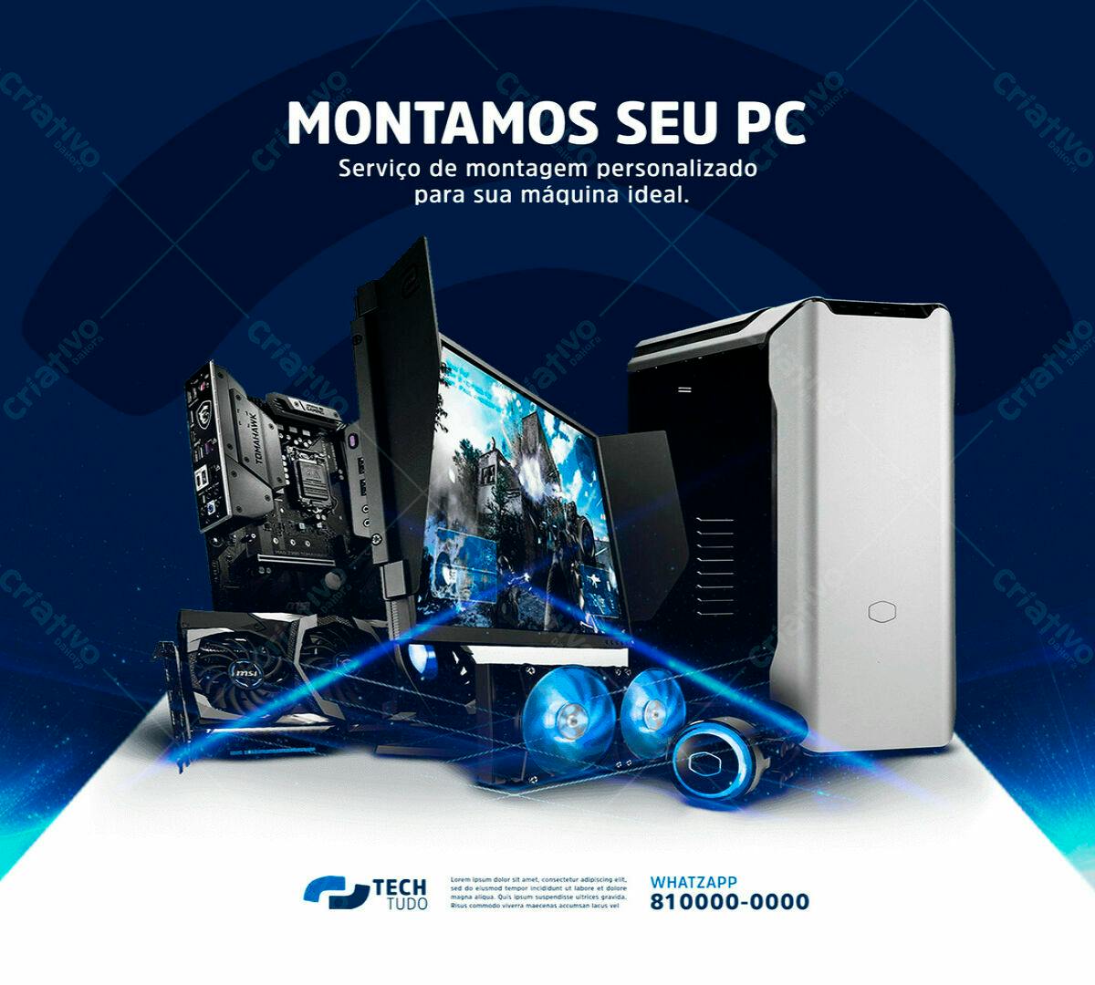 Flyer para Montagem de PC Gamer PSD Editável