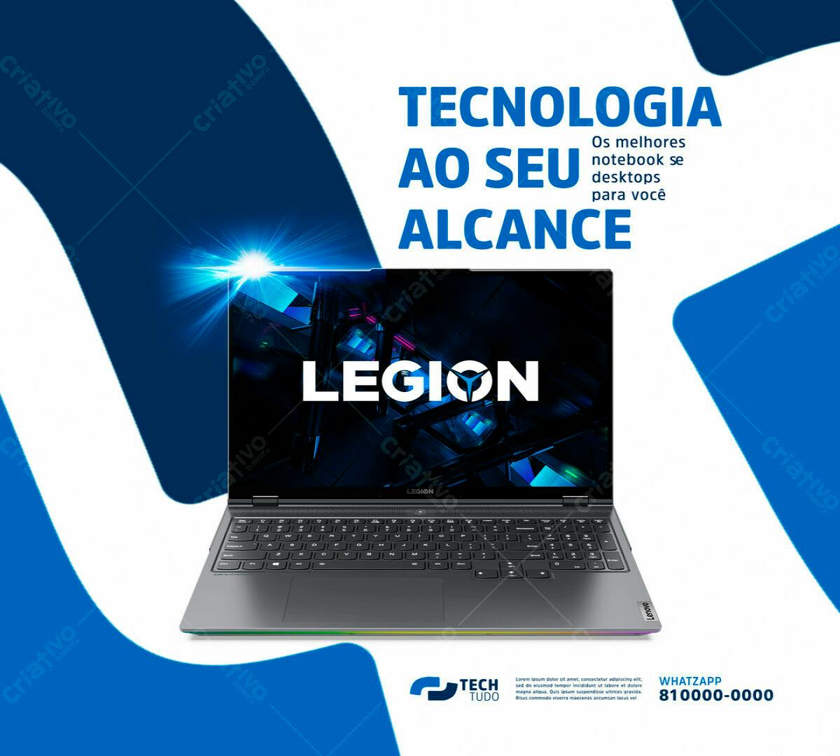 Flyer Tecnologia para Notebook Legion PSD Editável
