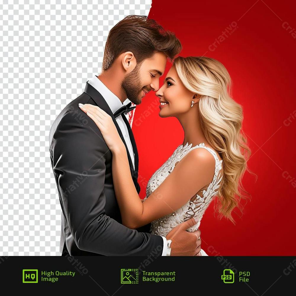 Psd Casal Feliz Abraçados PNG