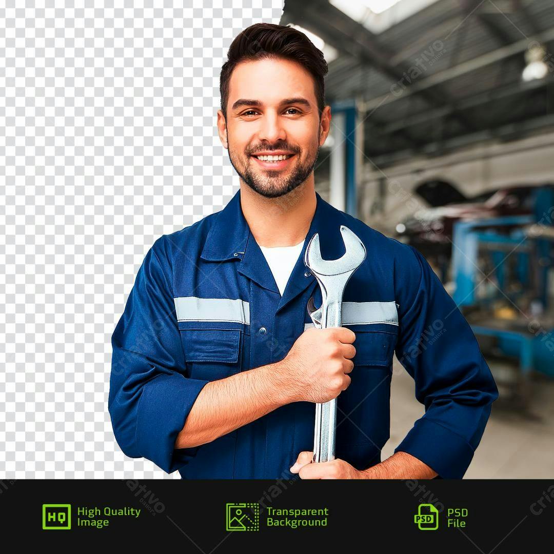 Imagem Mecânico com Chave de Fenda PSD Editável