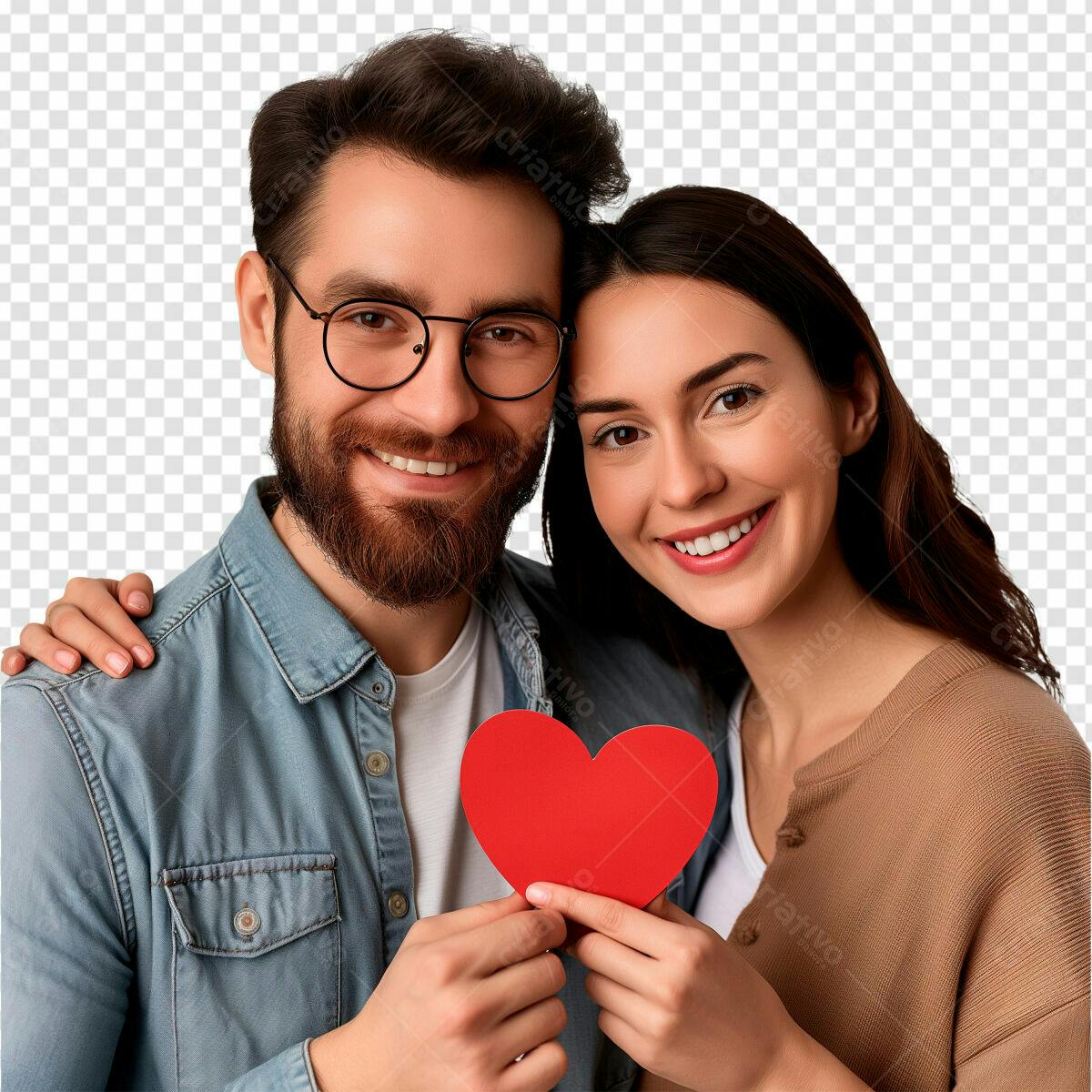 Imagem de Casal Romântico para o Dia dos Namorados PSD Editável