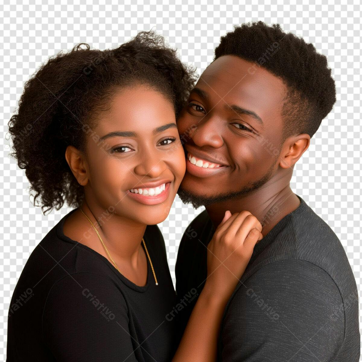 Imagem de Casal Afrodescendente Amoroso PSD Editável