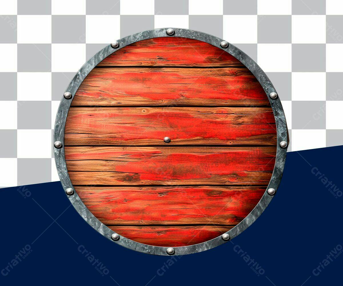 Escudo de Madeira Vermelho PSD Editável
