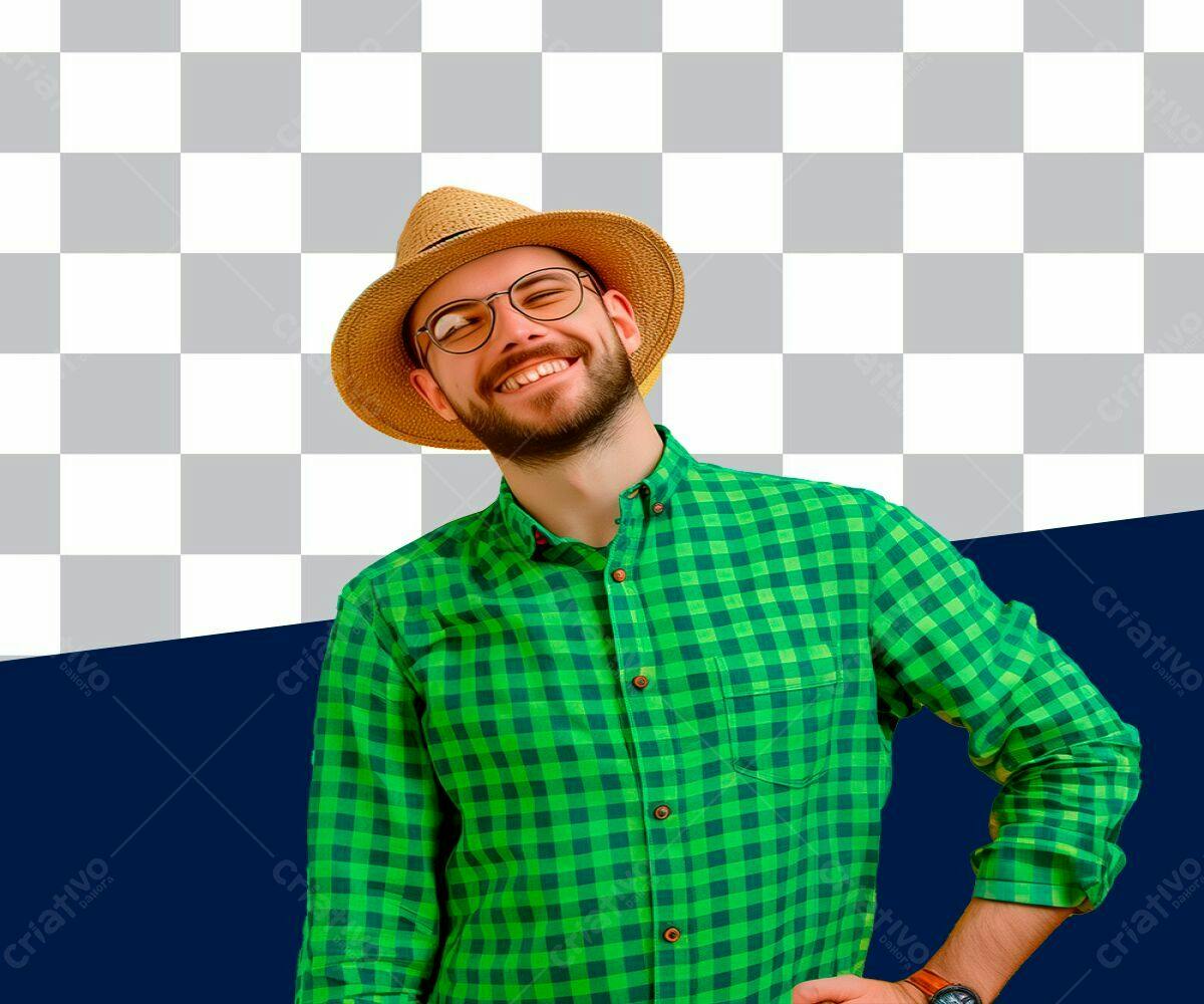 PSD para Fotos de Perfil com Chapéu de Palha PSD Editável