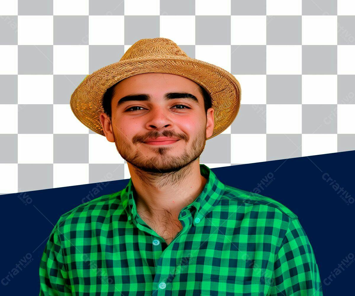 PSD para Fotos de Perfil com Chapéu de Palha PSD Editável