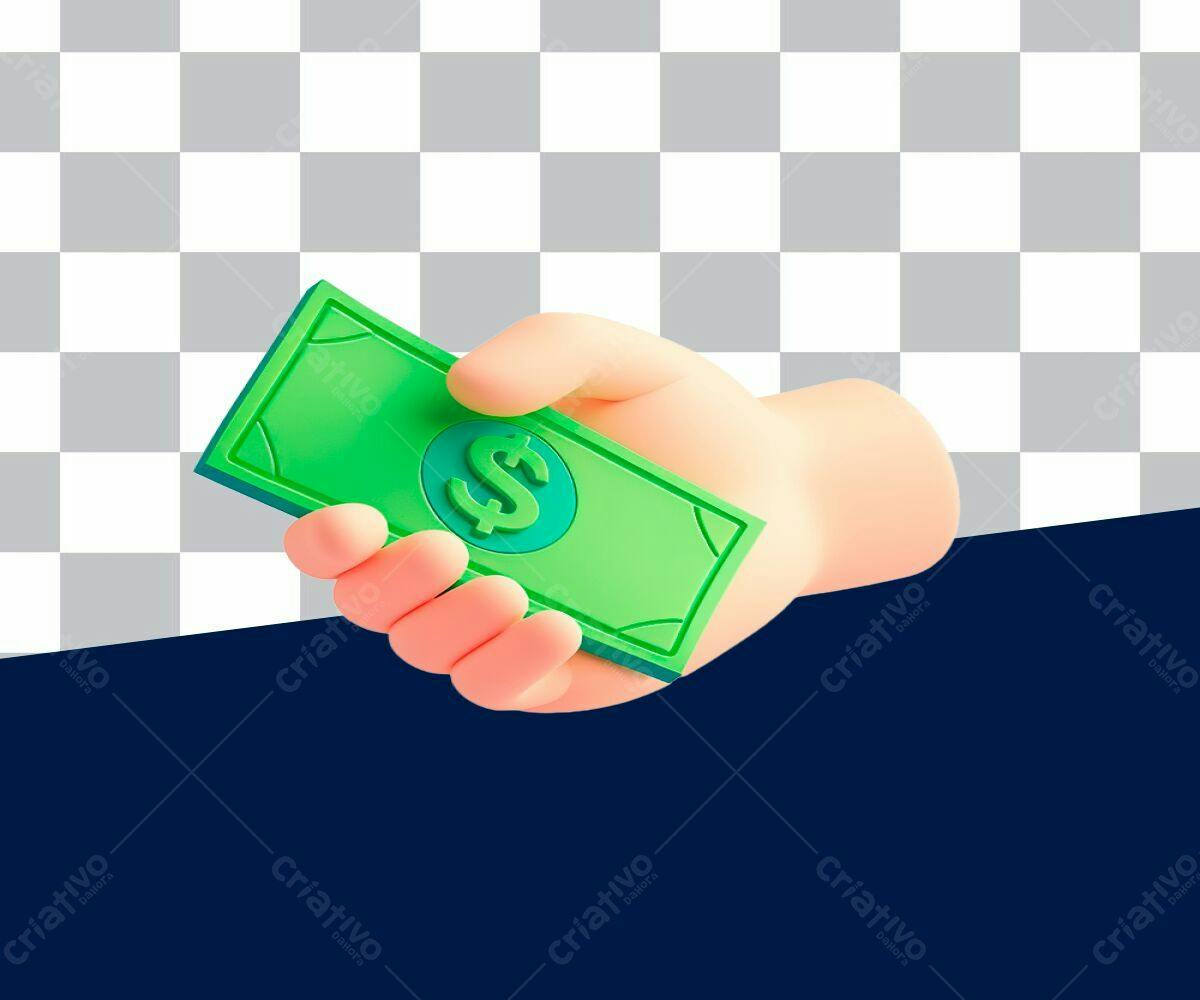 Mão entregando dinheiro PSD Editável