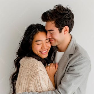 Imagem de um casal apaixonados e felizes se abraçando 3