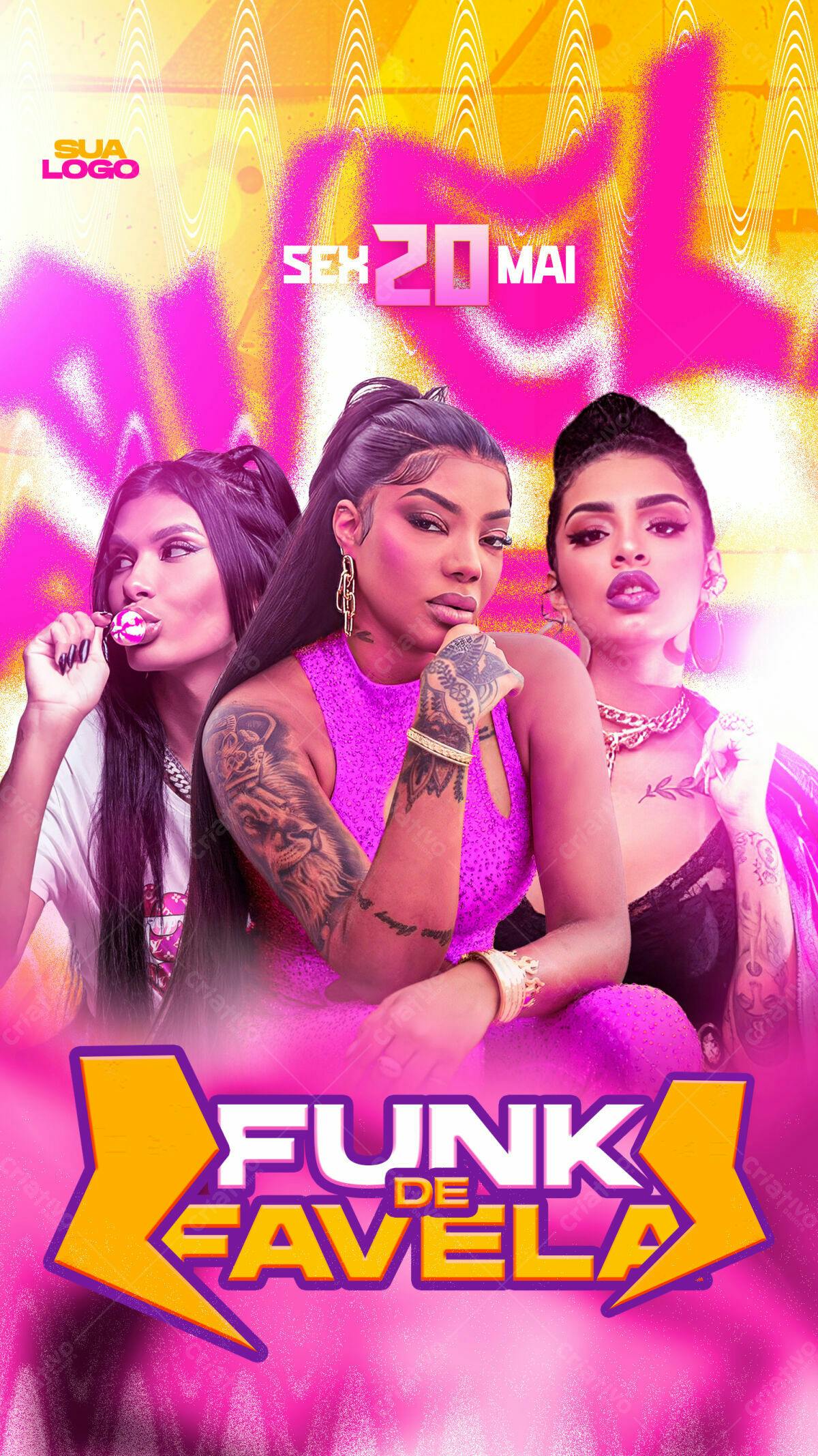 Flyer Funk de Favela PSD Editável