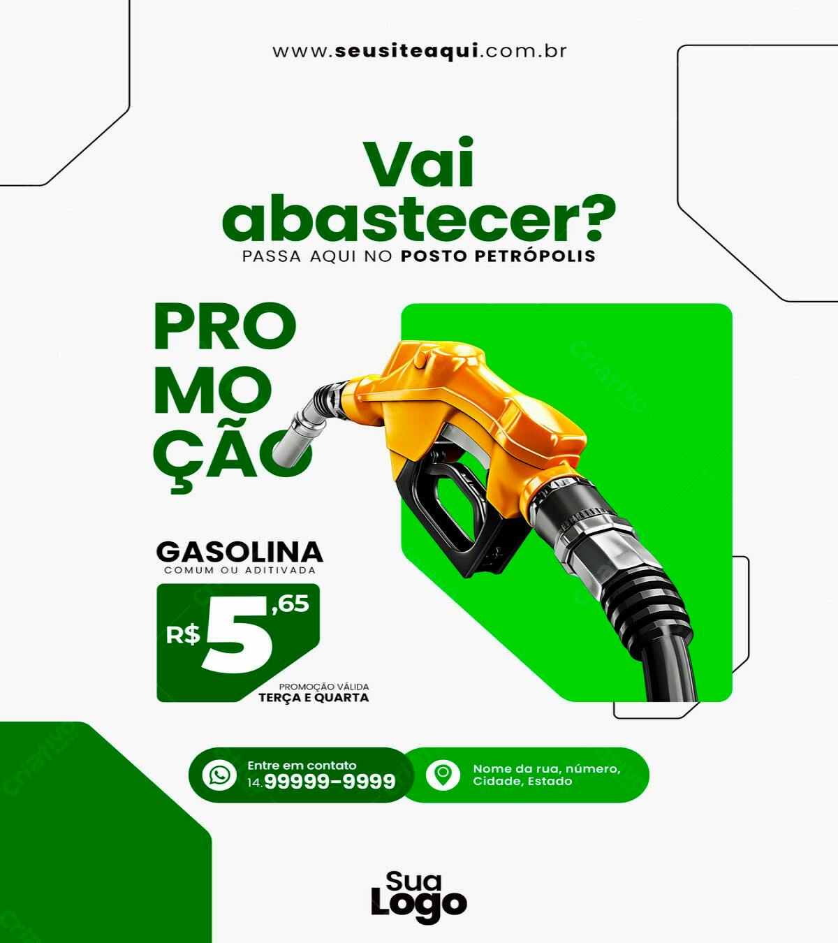 Flyer para Promoção de Posto de Gasolina PSD Editável