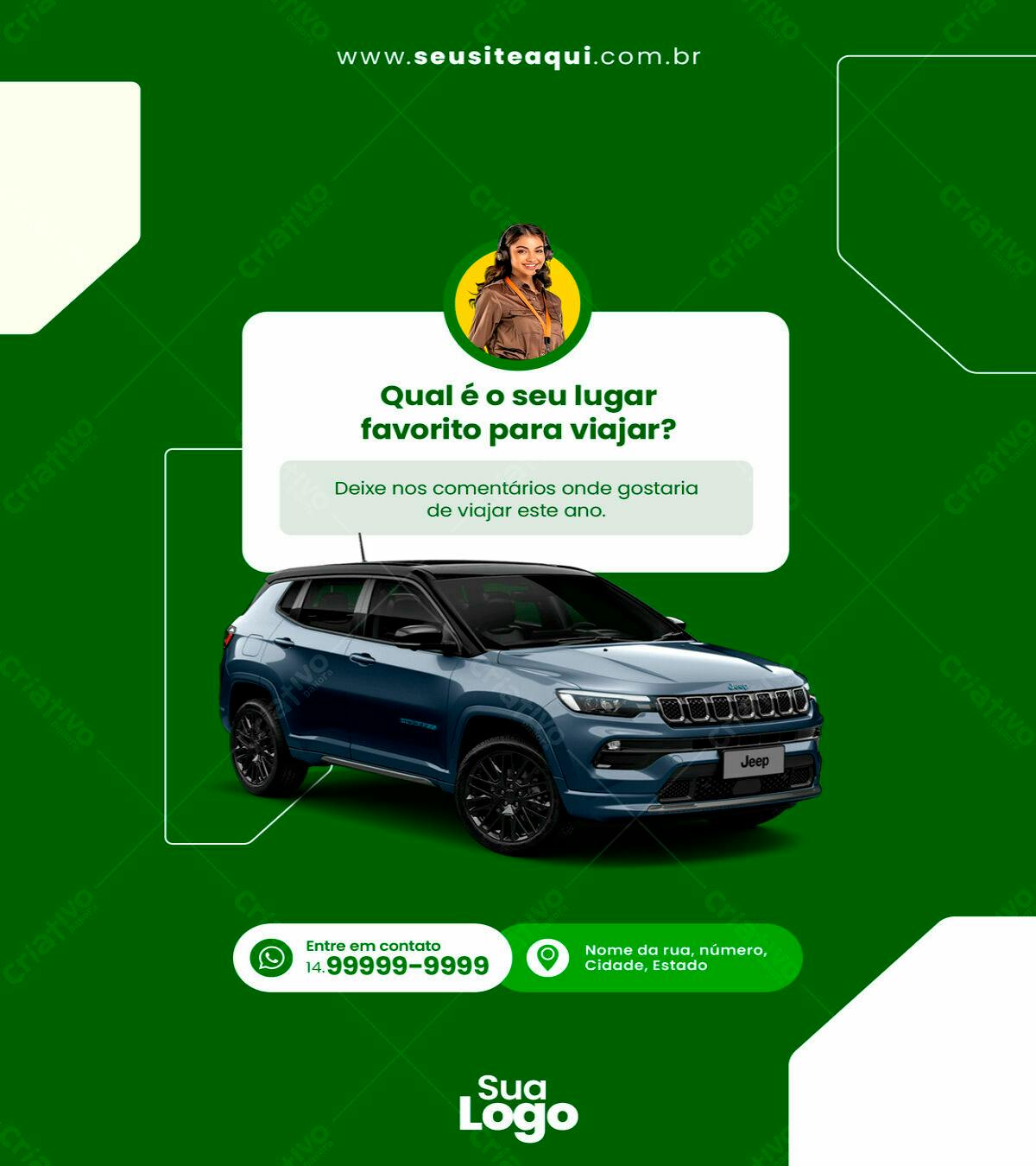 Postagem Instagram para Viagem PSD Editável