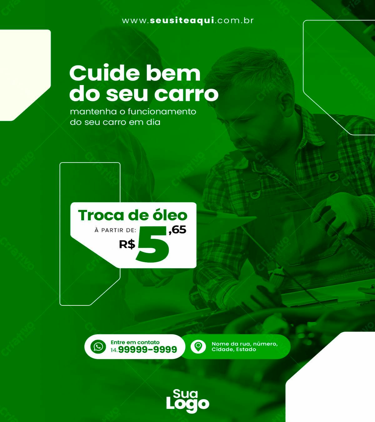 Postagem para Promoção de Troca de Óleo PSD Editável