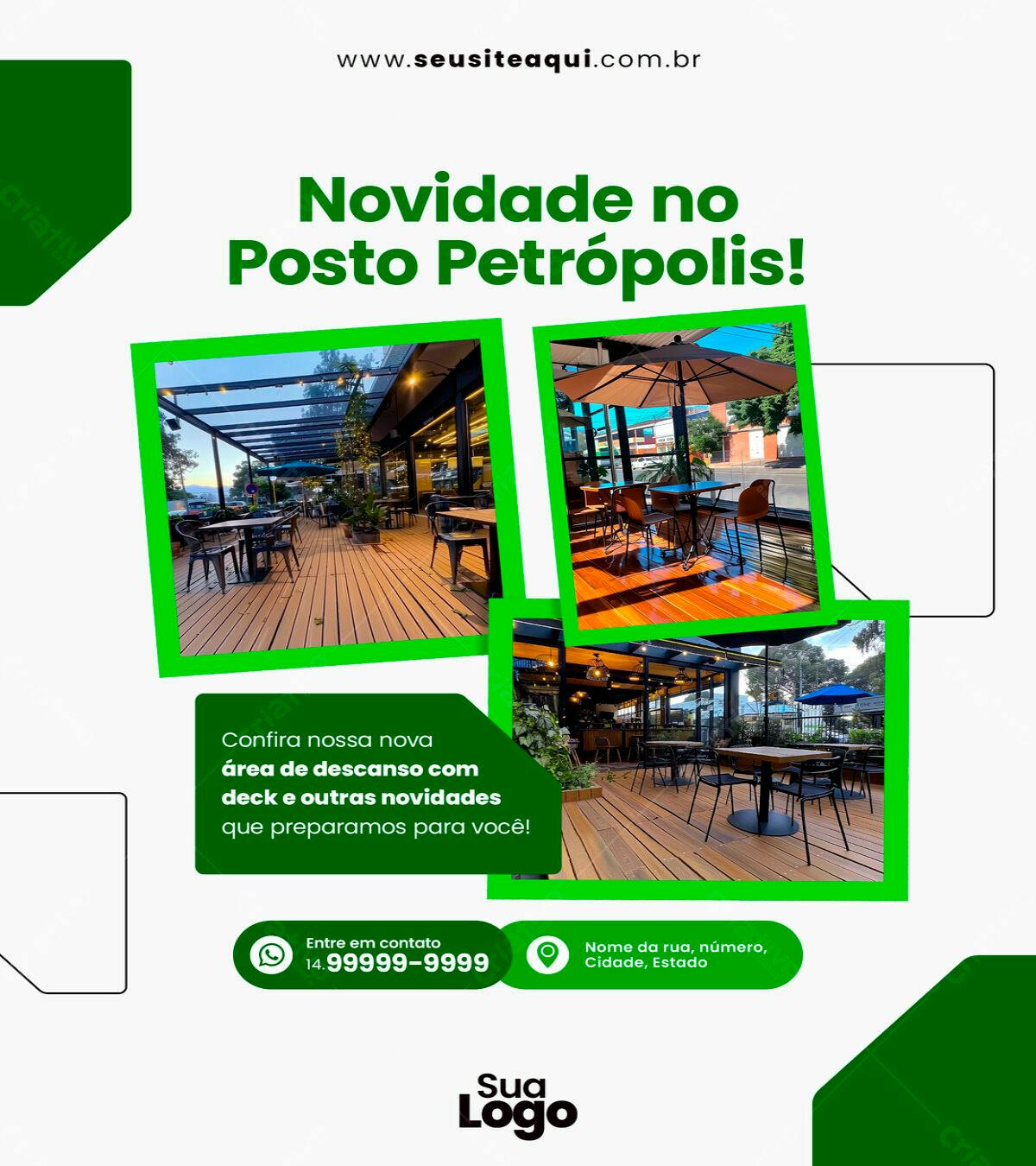 Flyer para Posto Petrópolis PSD Editável