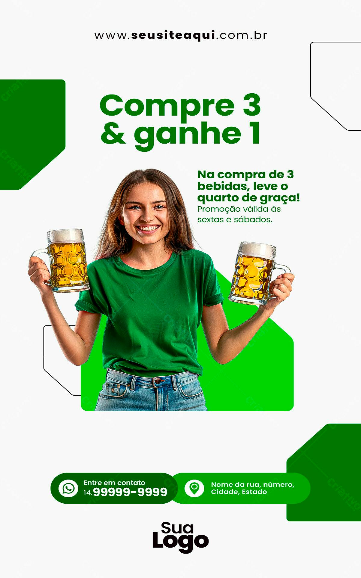 Flyer Promoção Compre 3 Leve 1 PSD Editável