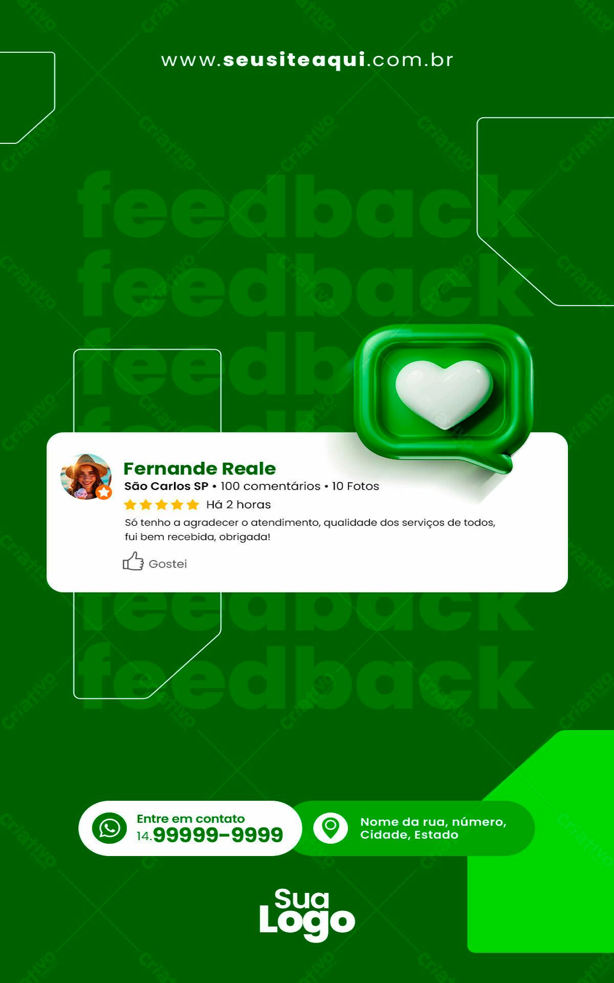 Postagem de Feedback PSD Editável