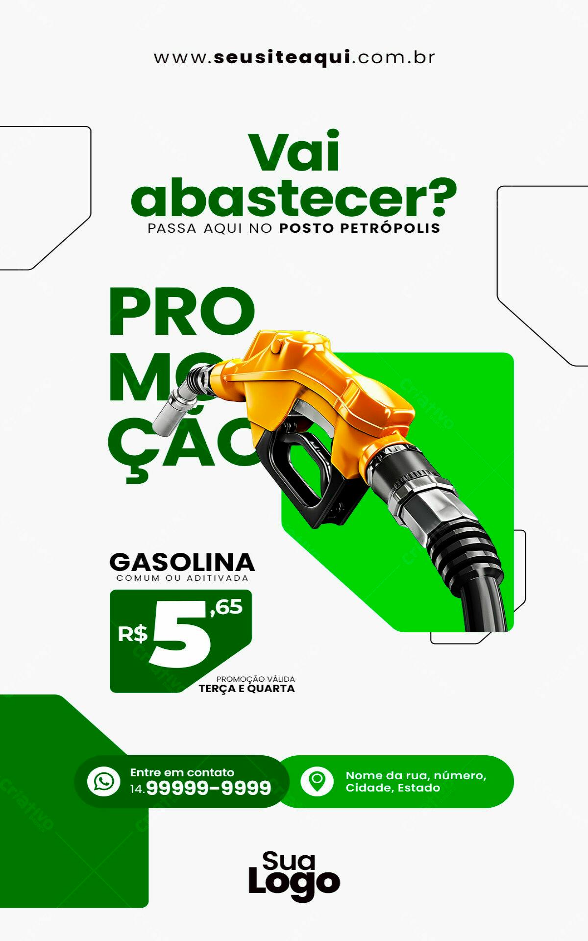 Flyer de Promoção Posto de Gasolina PSD Editável