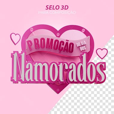 Selo 3d dia dos namorados com ofertas