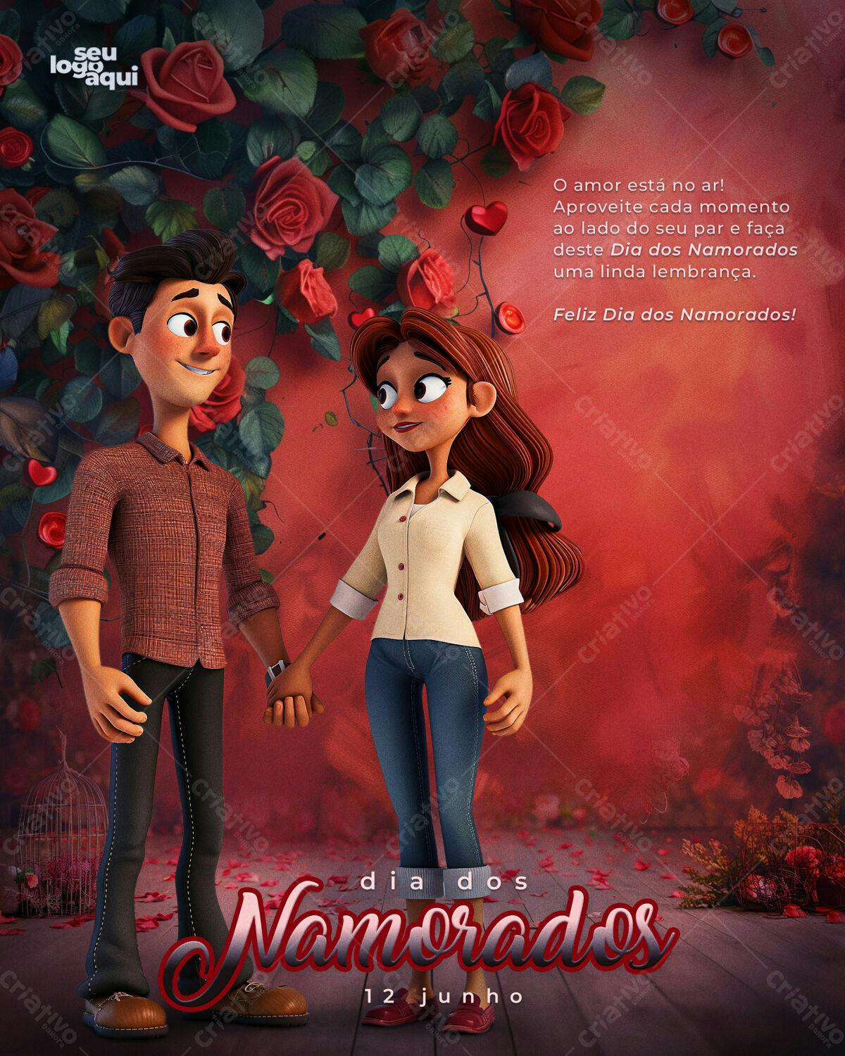 Flyer Dia dos Namorados PSD Editável